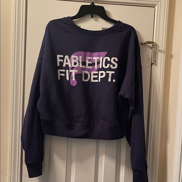 Fabletics Tops - Fabletics Navy Sweatshirt with Logo